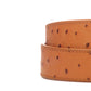1.5" Light Brown Ostrich-Embossed Leather Strap - Anson Belt & Buckle