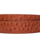 1.5" Tan Ostrich-Embossed Leather Strap - Anson Belt & Buckle
