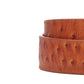 1.5" Tan Ostrich-Embossed Leather Strap - Anson Belt & Buckle