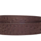 1.5" Brown Ostrich-Embossed Leather Strap - Anson Belt & Buckle