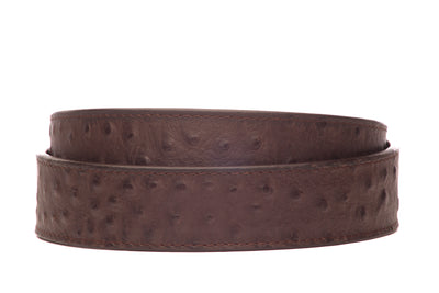 Brown Ostrich-Embossed Leather Strap