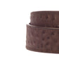 1.5" Brown Ostrich-Embossed Leather Strap - Anson Belt & Buckle