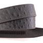 1.5" Smoke Grey Ostrich-Embossed Leather Strap - Anson Belt & Buckle