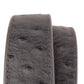 1.5" Smoke Grey Ostrich-Embossed Leather Strap - Anson Belt & Buckle