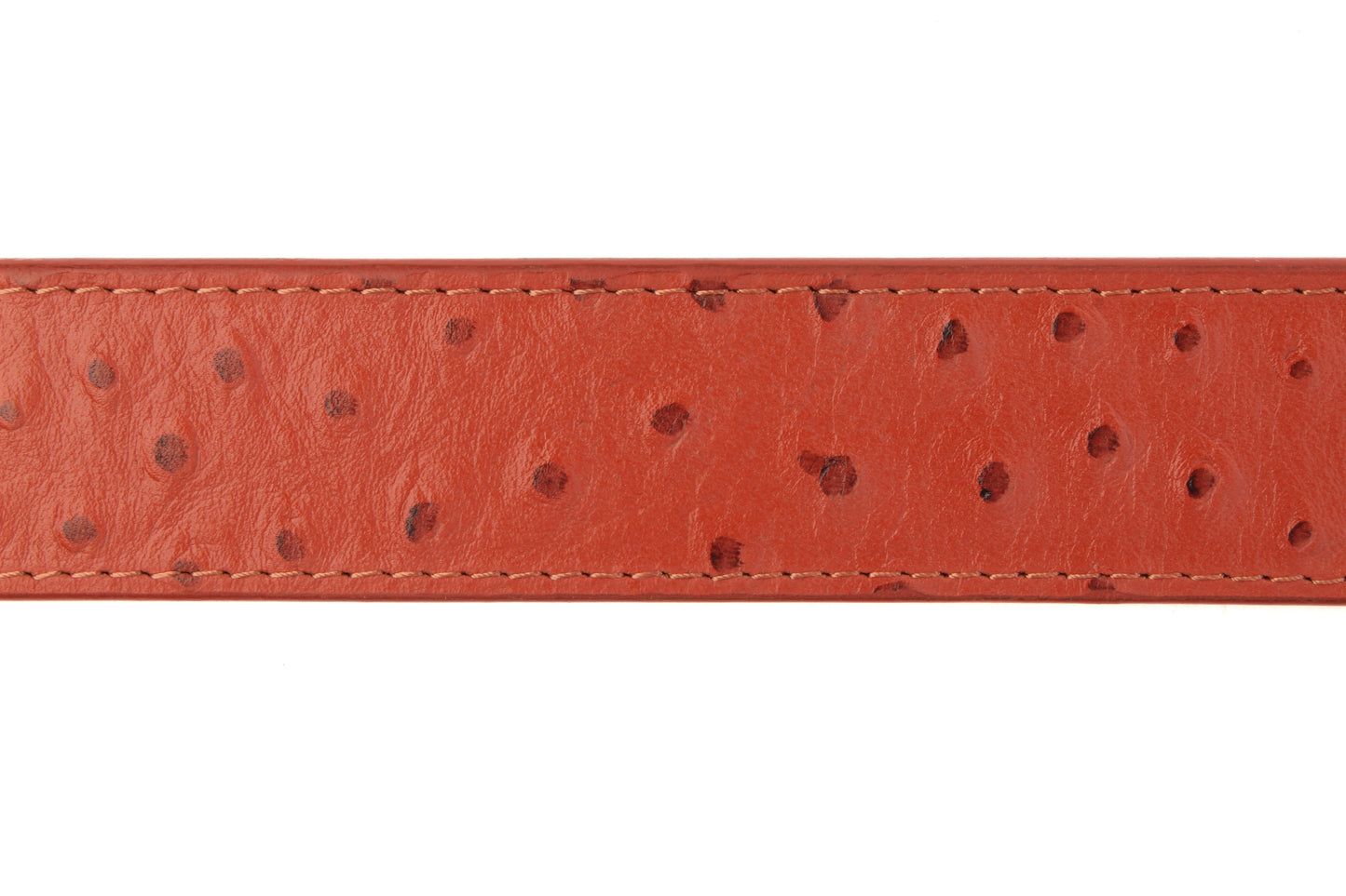 1.5" Cognac Ostrich-Embossed Leather Strap - Anson Belt & Buckle
