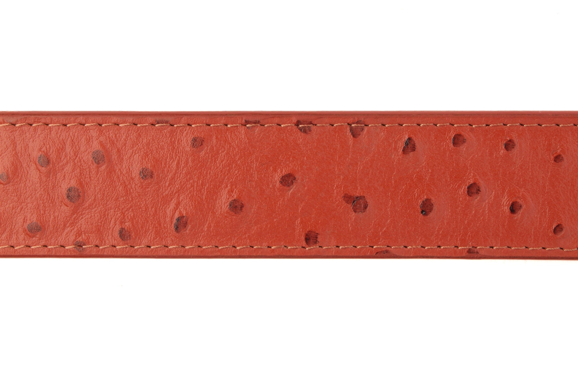 1.5" Cognac Ostrich-Embossed Leather Strap - Anson Belt & Buckle