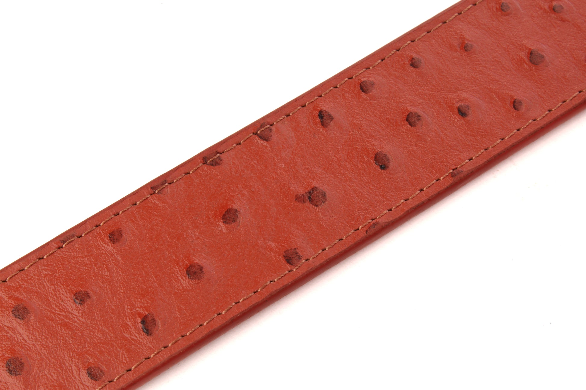 1.5" Cognac Ostrich-Embossed Leather Strap - Anson Belt & Buckle