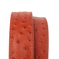 1.5" Cognac Ostrich-Embossed Leather Strap - Anson Belt & Buckle