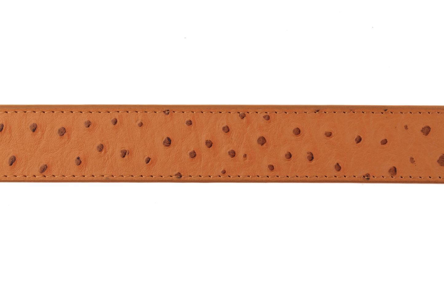 1.5" Light Brown Ostrich-Embossed Leather Strap - Anson Belt & Buckle