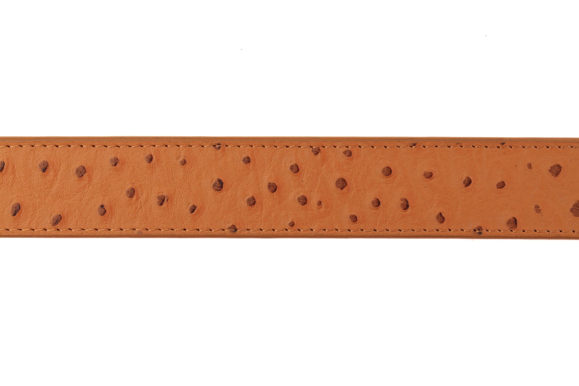 1.5" Light Brown Ostrich-Embossed Leather Strap - Anson Belt & Buckle