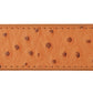 1.5" Light Brown Ostrich-Embossed Leather Strap - Anson Belt & Buckle