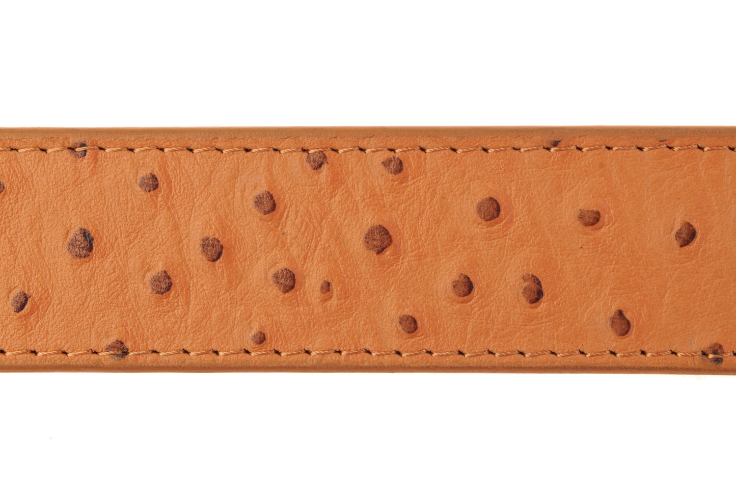 1.5" Light Brown Ostrich-Embossed Leather Strap - Anson Belt & Buckle