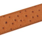 1.5" Light Brown Ostrich-Embossed Leather Strap - Anson Belt & Buckle