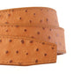 1.5" Light Brown Ostrich-Embossed Leather Strap - Anson Belt & Buckle