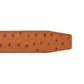 1.5" Light Brown Ostrich-Embossed Leather Strap - Anson Belt & Buckle