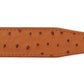 1.5" Light Brown Ostrich-Embossed Leather Strap - Anson Belt & Buckle