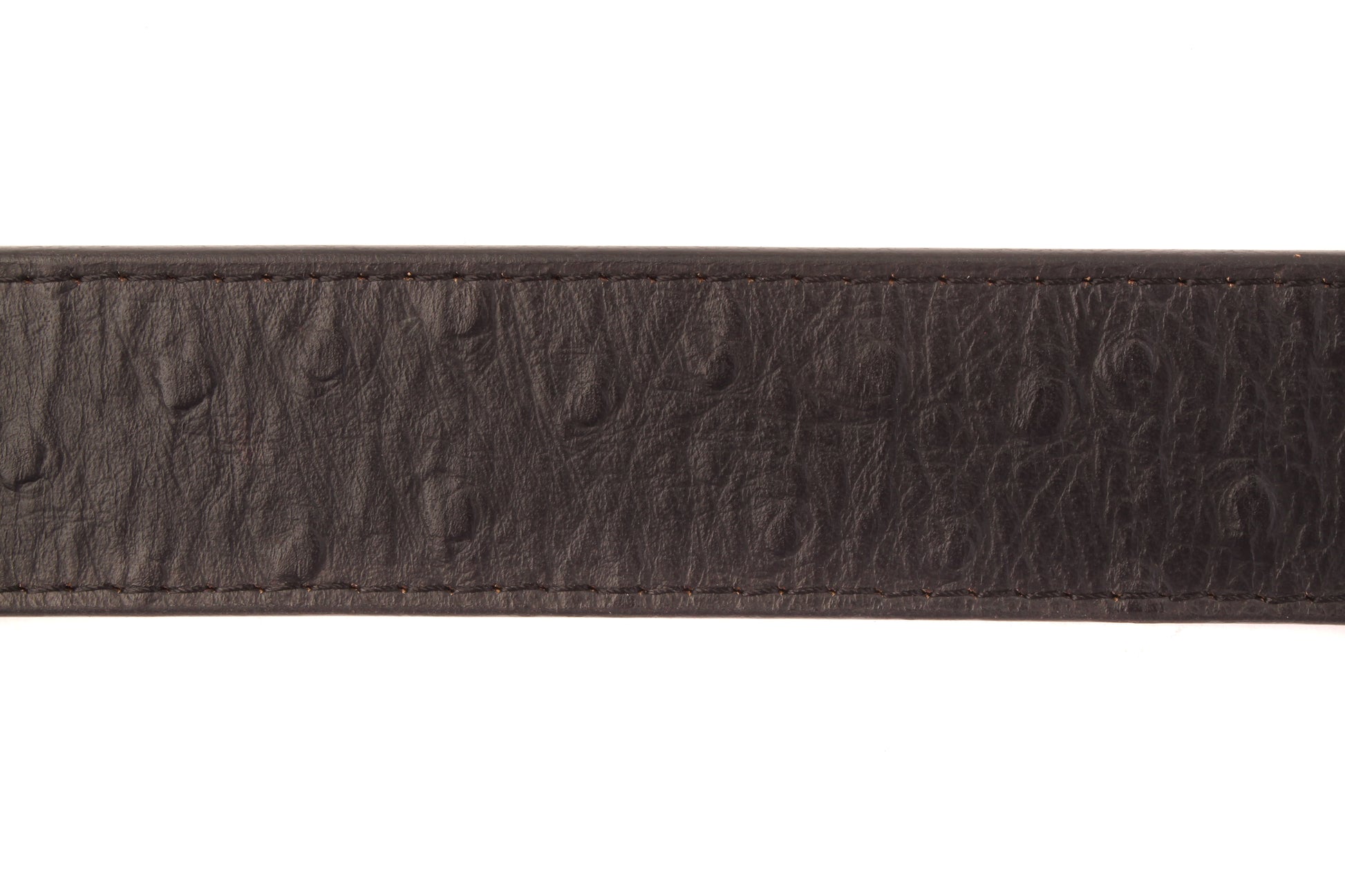 1.5" Black Ostrich-Embossed Leather Strap - Anson Belt & Buckle