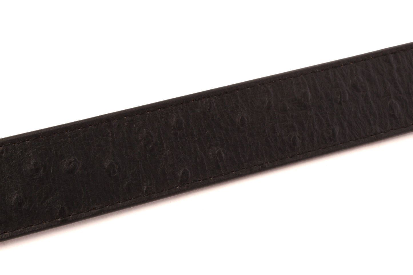 1.5" Black Ostrich-Embossed Leather Strap - Anson Belt & Buckle