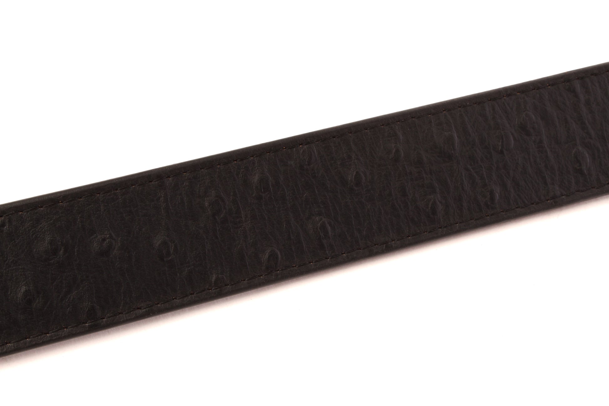 1.5" Black Ostrich-Embossed Leather Strap - Anson Belt & Buckle