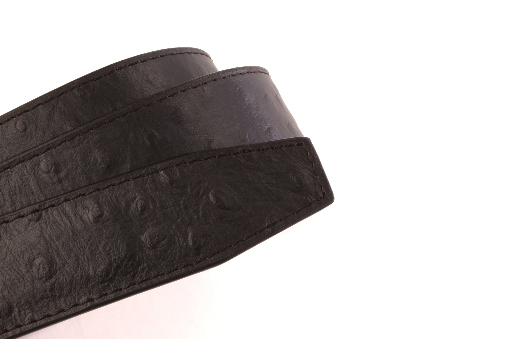 Ostrich-Embossed Vegetable Tanned Leather - Anson Belt & Buckle
