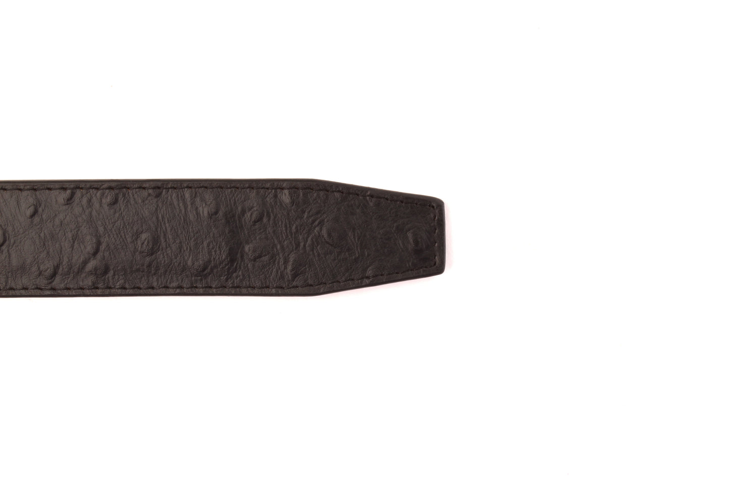 1.5" Black Ostrich-Embossed Leather Strap - Anson Belt & Buckle