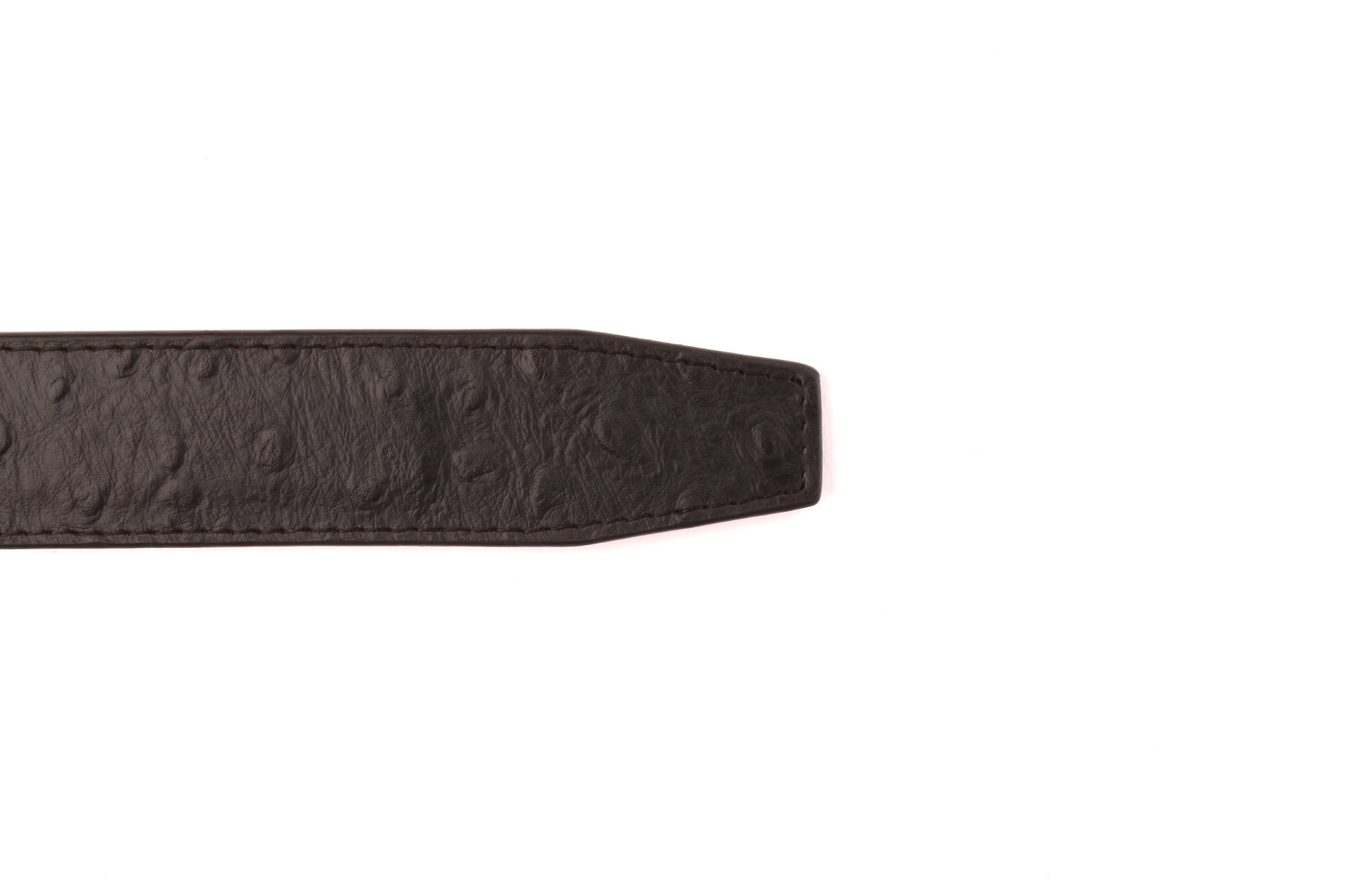 1.5" Black Ostrich-Embossed Leather Strap - Anson Belt & Buckle