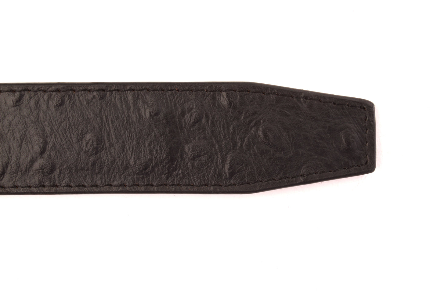 1.5" Black Ostrich-Embossed Leather Strap - Anson Belt & Buckle