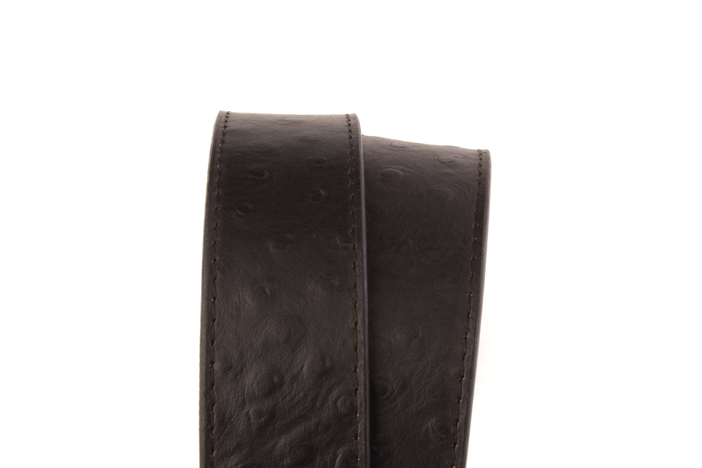 1.5" Black Ostrich-Embossed Leather Strap - Anson Belt & Buckle