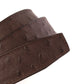 1.5" Brown Ostrich-Embossed Leather Strap - Anson Belt & Buckle