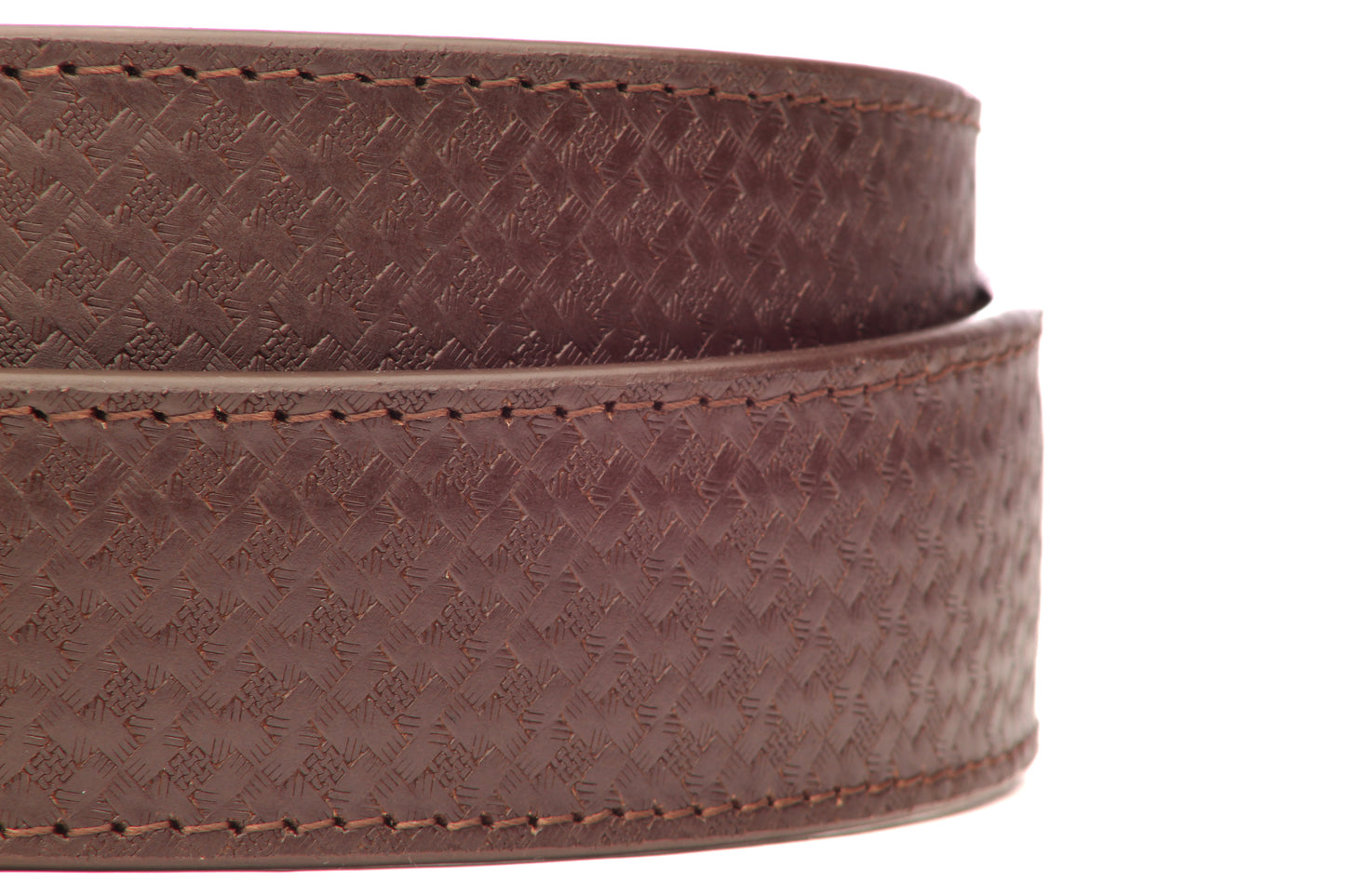 1.5" Brown Woven-Embossed Buffalo Leather Strap