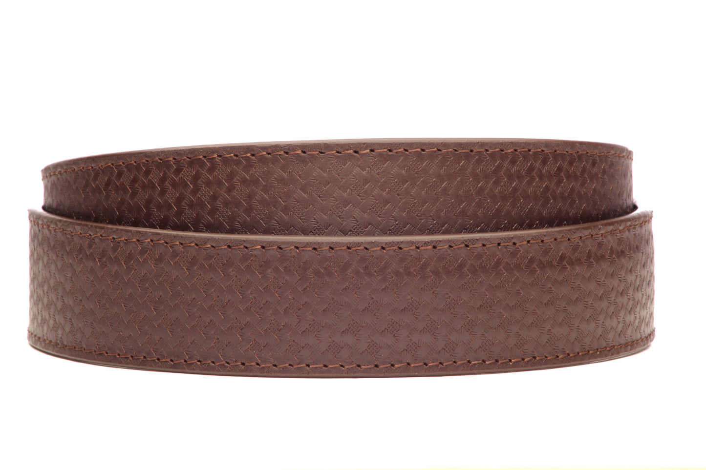 1.5" Brown Woven-Embossed Buffalo Leather Strap