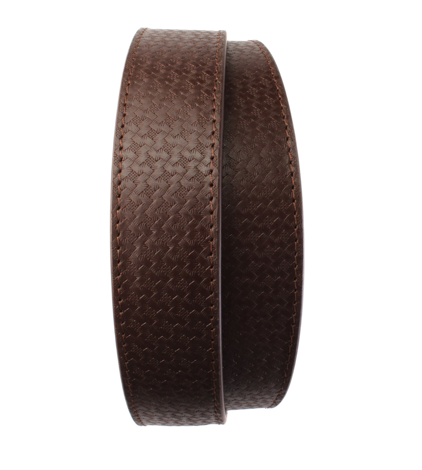 1.5" Brown Woven-Embossed Buffalo Leather Strap