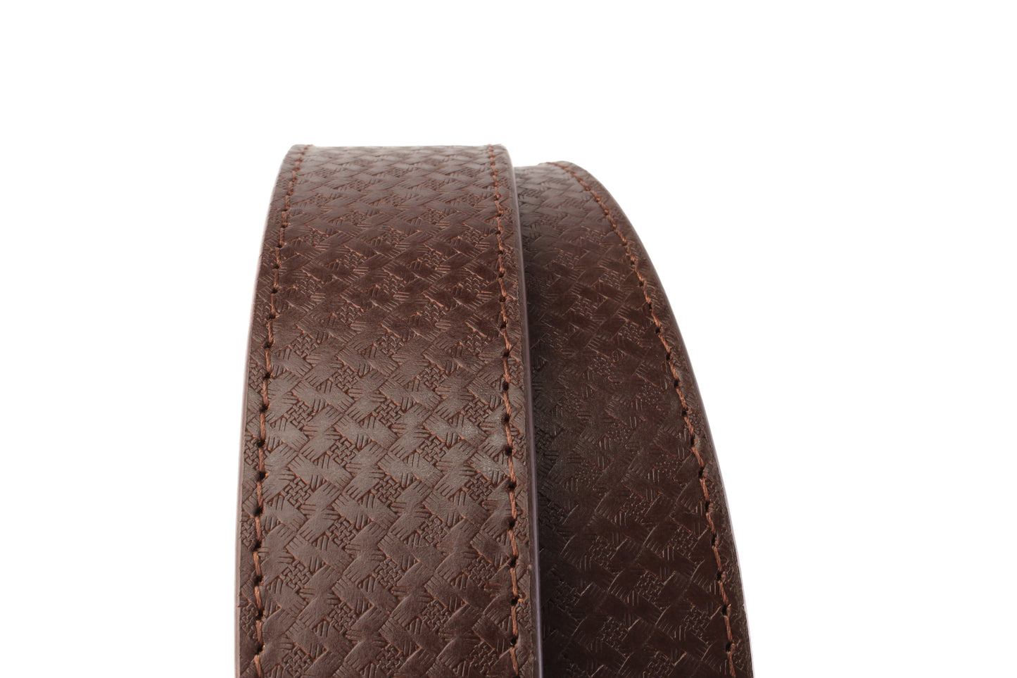 1.5" Brown Woven-Embossed Buffalo Leather Strap