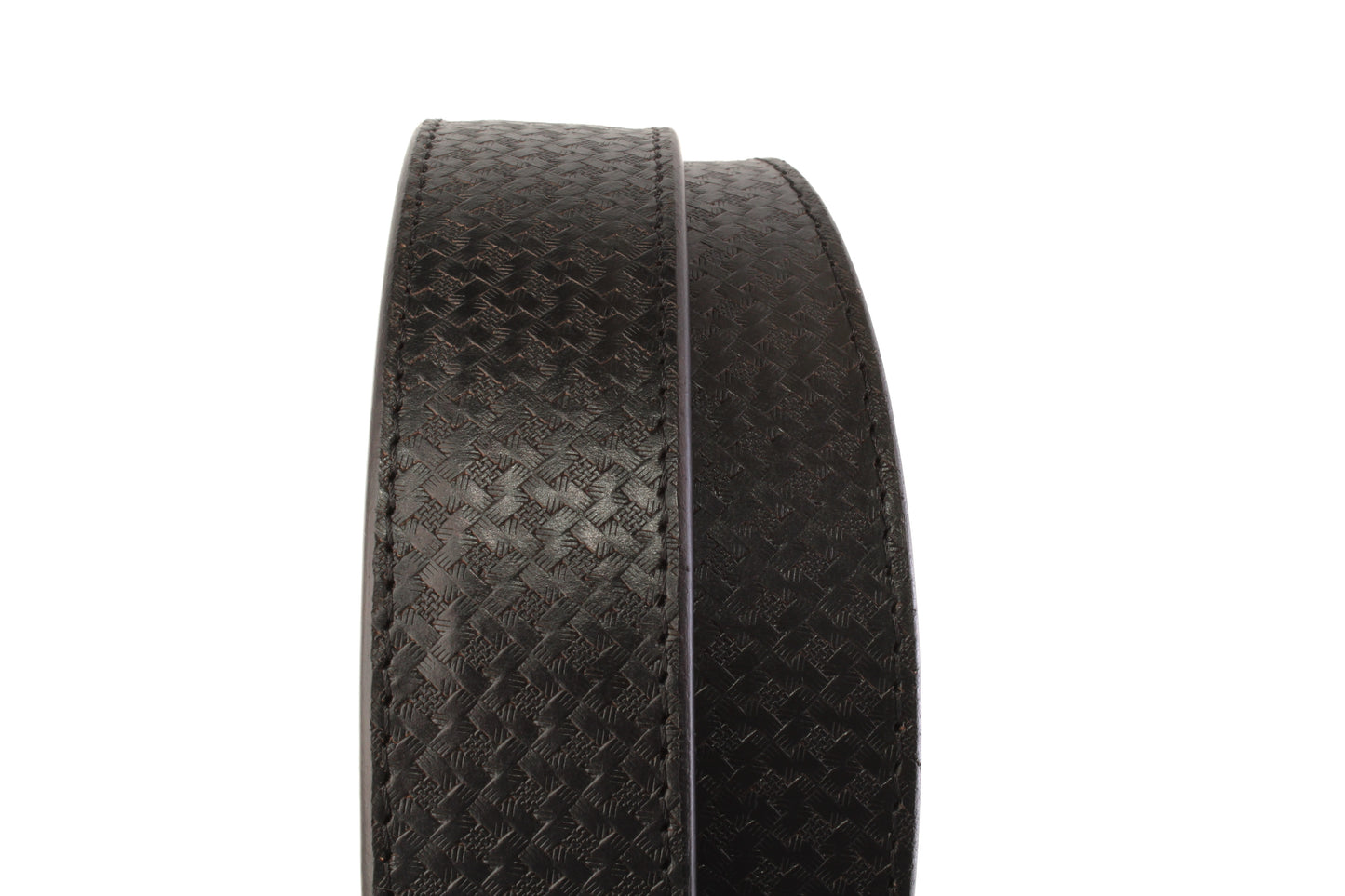 1.5" Black Woven-Embossed 🐃 Buffalo Leather Strap