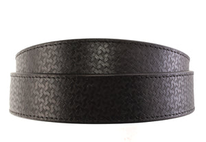 1.5" Black Woven-Embossed 🐃 Buffalo Leather Strap