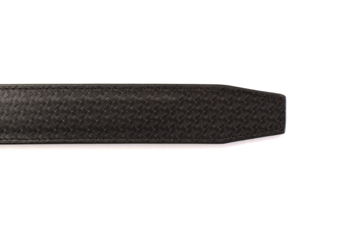 1.5" Black Woven-Embossed 🐃 Buffalo Leather Strap