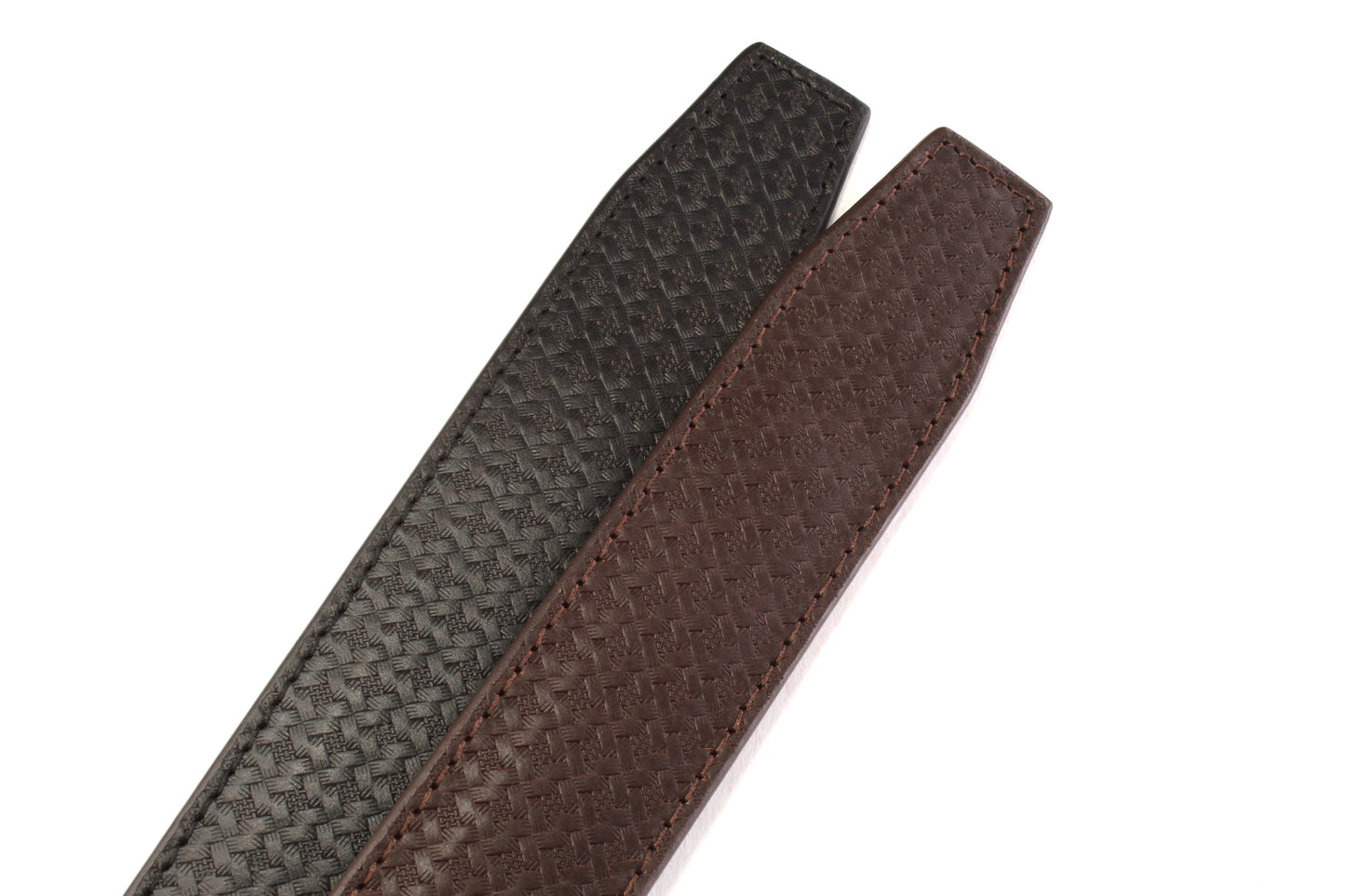 **LIMITED RELEASE** 1.5" Woven-Embossed Buffalo Leather Strap - Anson Belt & Buckle