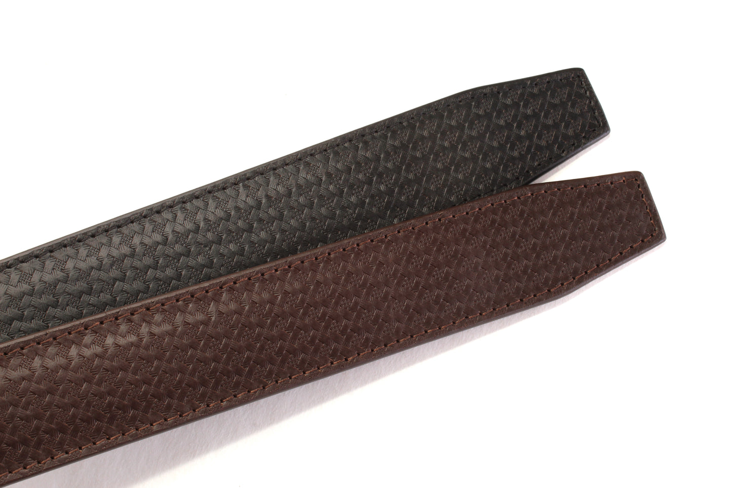 **LIMITED RELEASE** 1.5" Woven-Embossed Buffalo Leather Strap - Anson Belt & Buckle