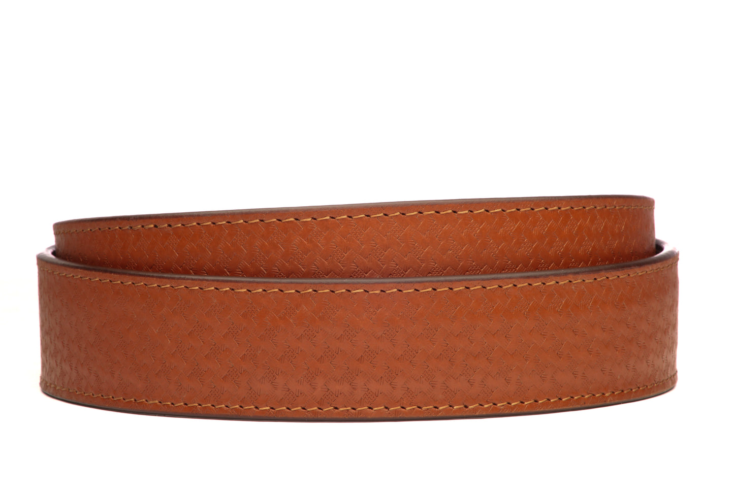 1.5" Tan Woven-Embossed Buffalo Leather Strap