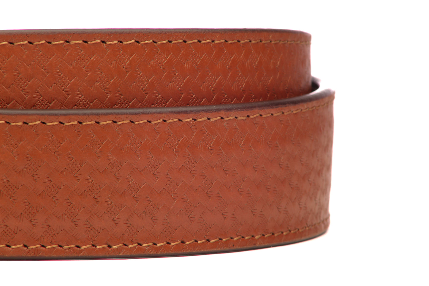 1.5" Tan Woven-Embossed Buffalo Leather Strap