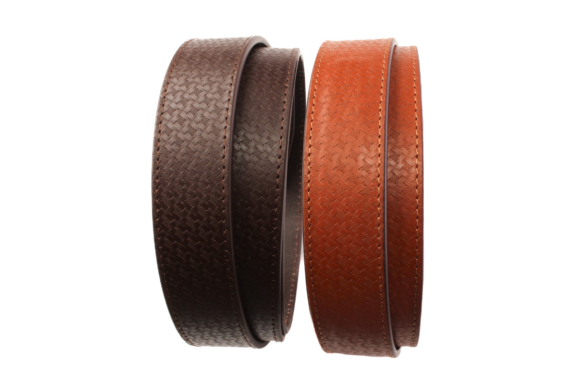 **LIMITED RELEASE** 1.5" Woven-Embossed Buffalo Leather Strap - Anson Belt & Buckle