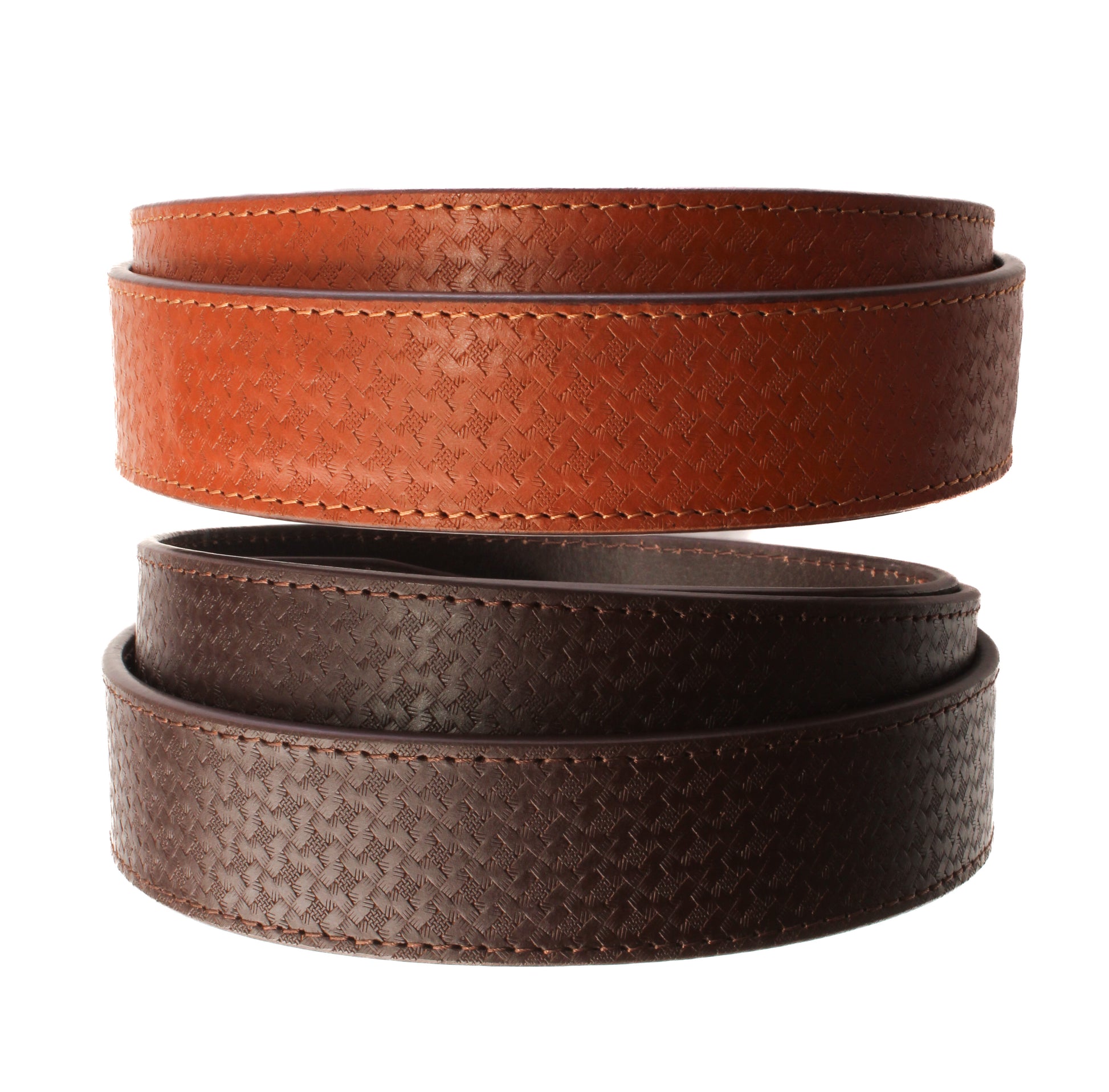 **LIMITED RELEASE** 1.5" Woven-Embossed Buffalo Leather Strap - Anson Belt & Buckle