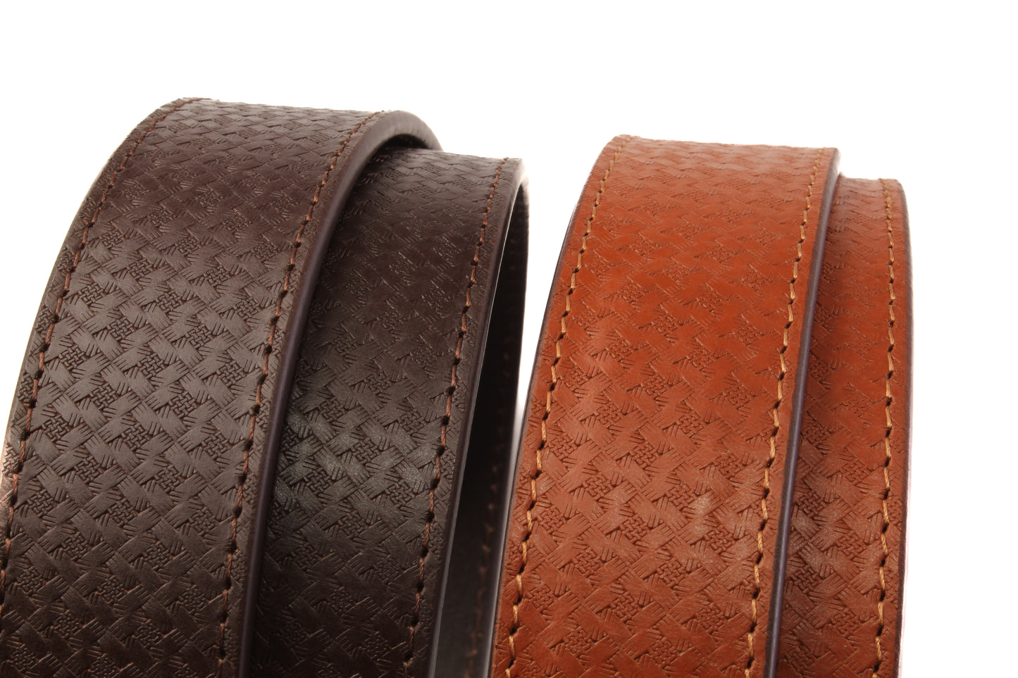 **LIMITED RELEASE** 1.5" Woven-Embossed Buffalo Leather Strap - Anson Belt & Buckle