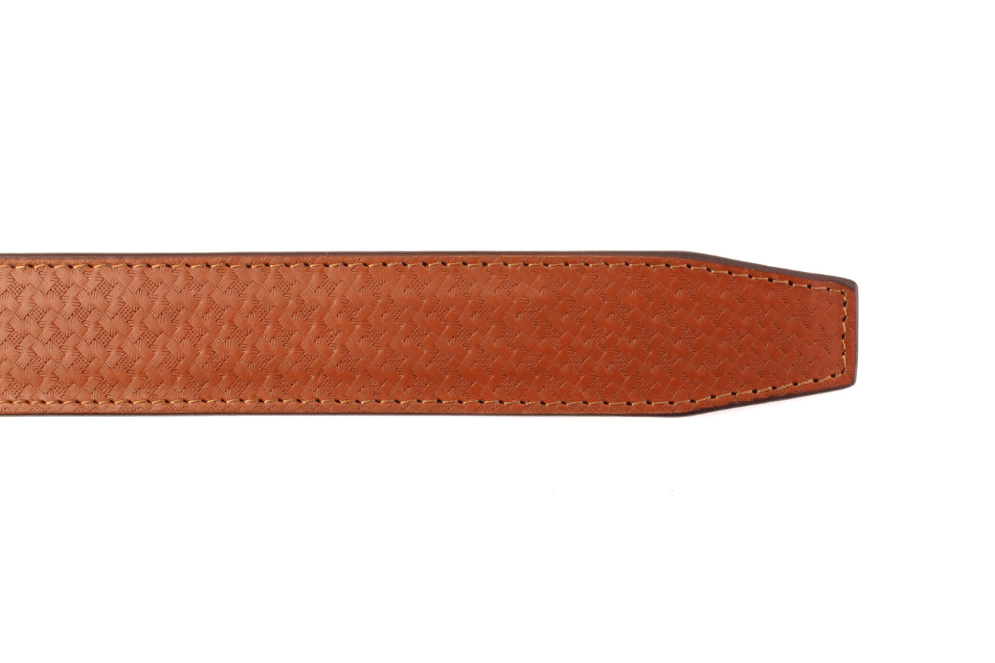 1.5" Tan Woven-Embossed Buffalo Leather Strap