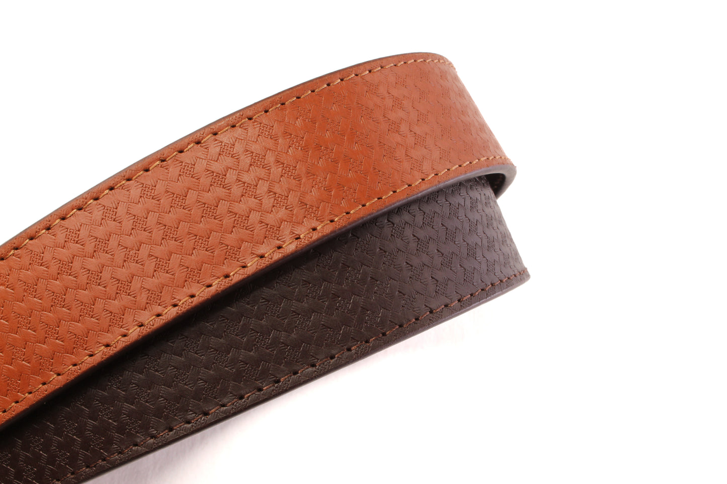**LIMITED RELEASE** 1.5" Woven-Embossed Buffalo Leather Strap - Anson Belt & Buckle