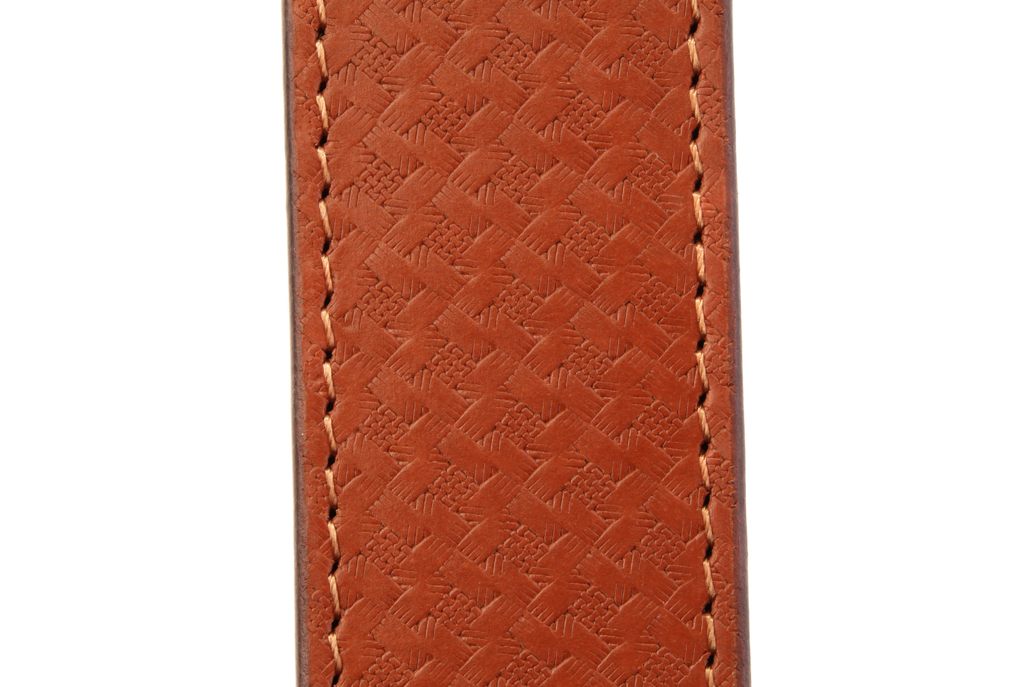 1.5" Tan Woven-Embossed Buffalo Leather Strap