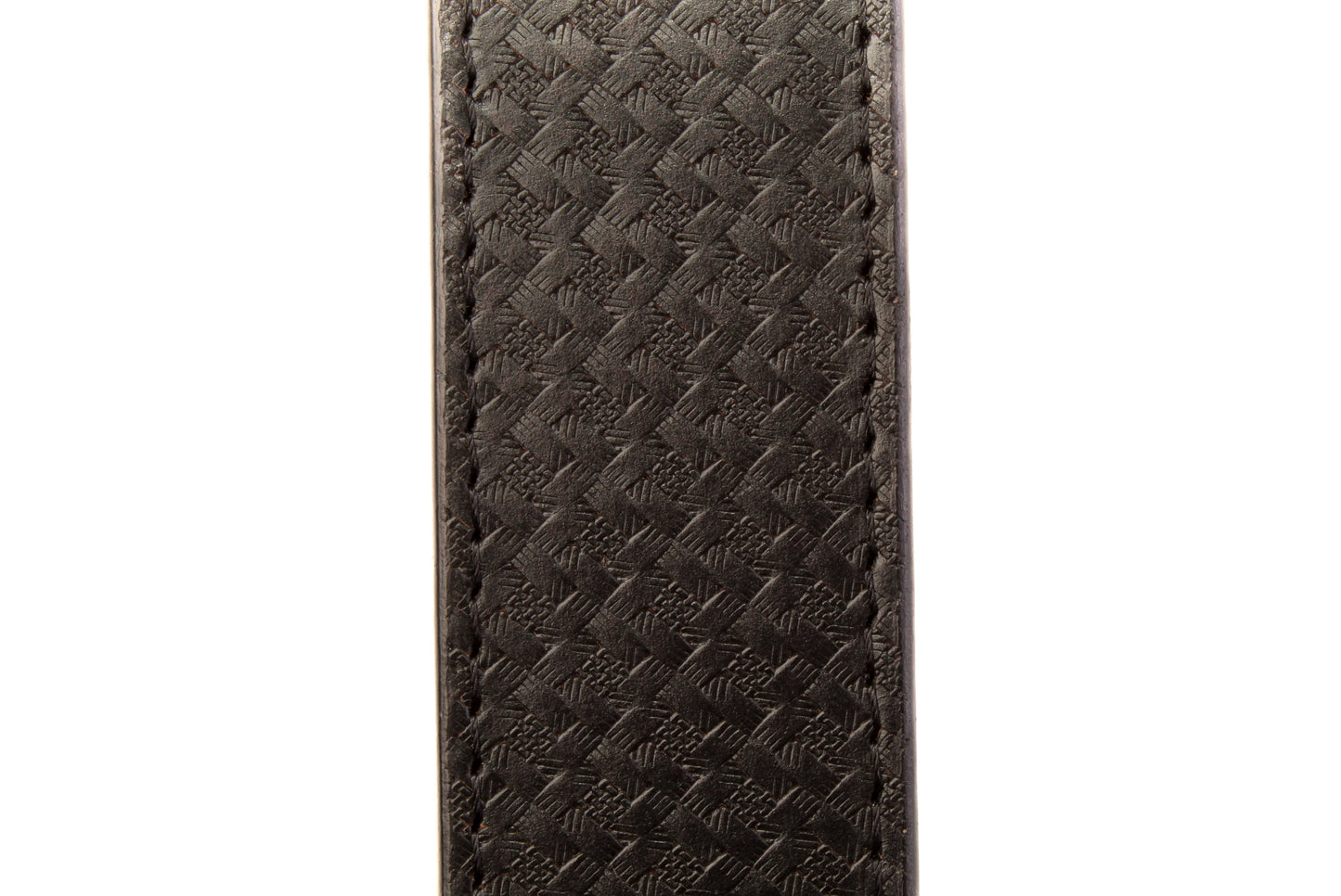 1.5" Black Woven-Embossed 🐃 Buffalo Leather Strap