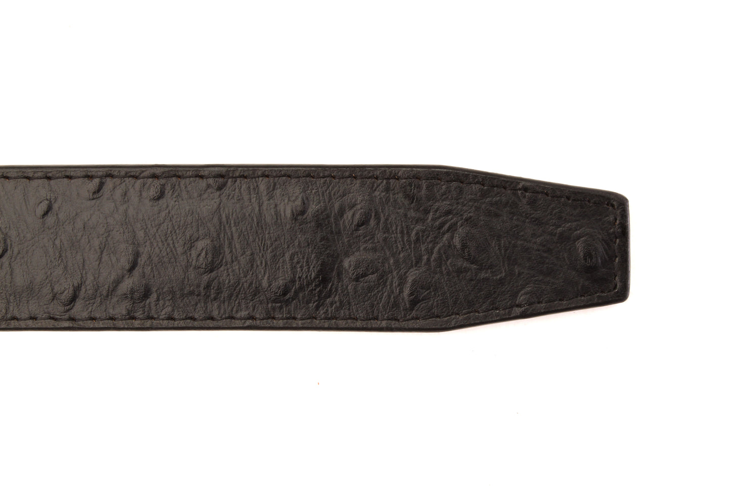 1.5" Black Ostrich-Embossed Leather Strap - Anson Belt & Buckle