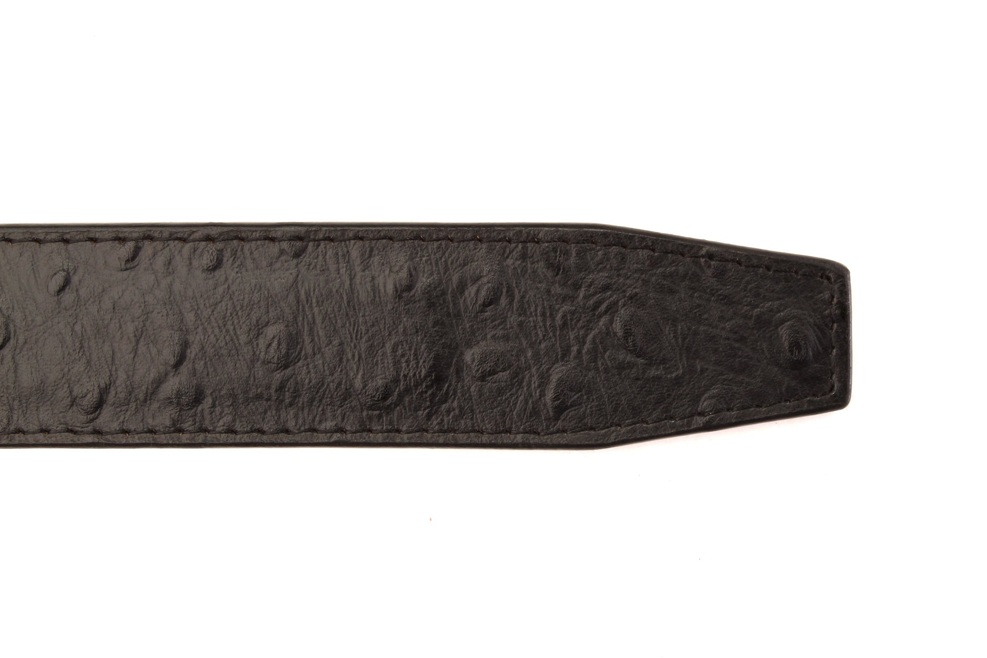 1.5" Black Ostrich-Embossed Leather Strap - Anson Belt & Buckle