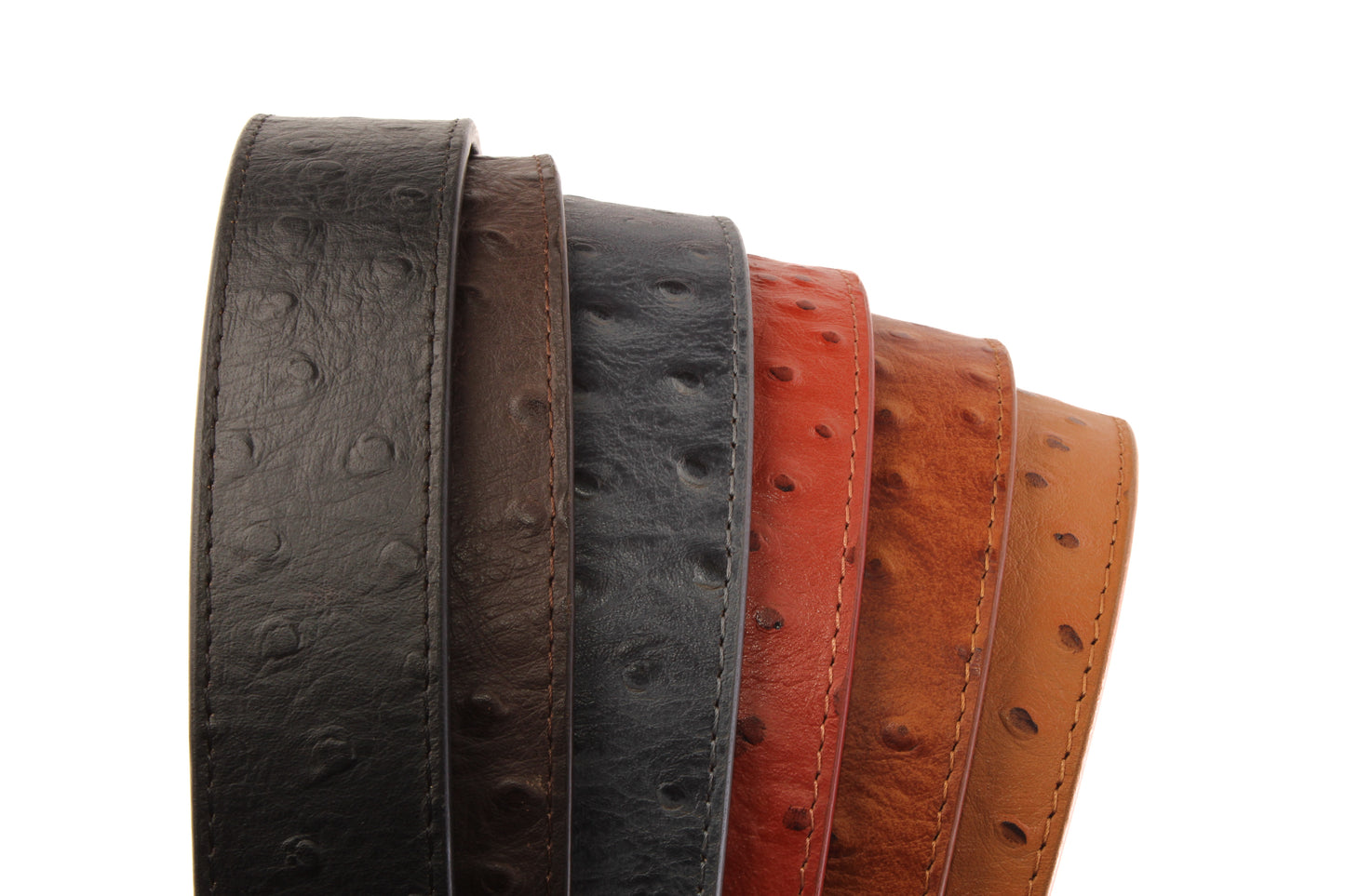 Ostrich-Embossed Vegetable Tanned Leather - Anson Belt & Buckle